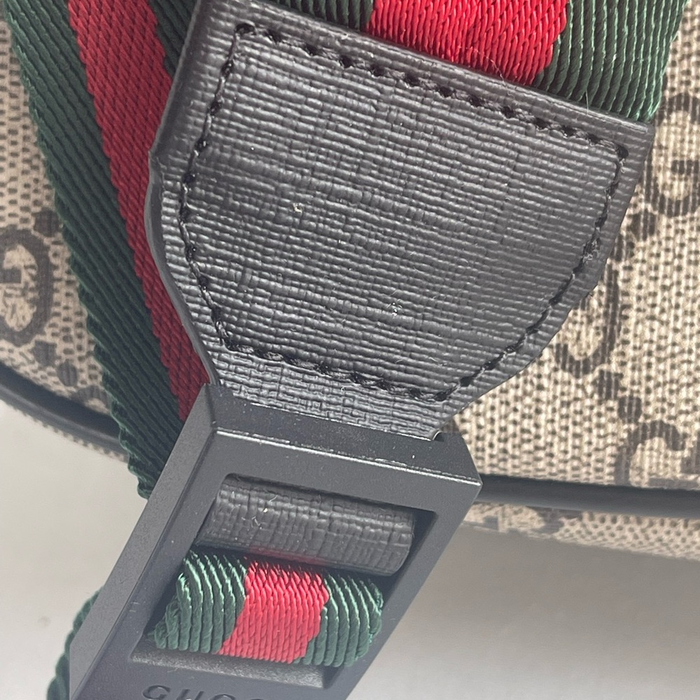 COPY - $1290 Gucci Brown Coated Canvas Punky FriendGRG Web Straps Backpack 4335… - Picture 7 of 17